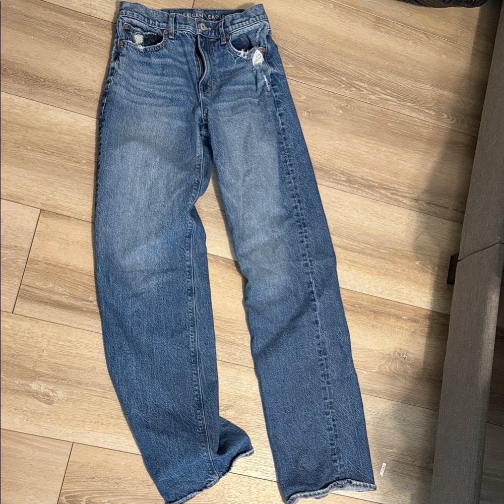 AE Stretch High-Waisted Stovepipe Cuffed Jean